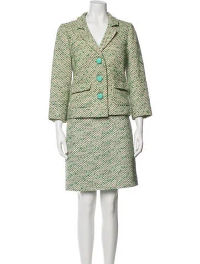 Pre-owned Kate Spade Tweed Pattern Skirt Suit In Multi
