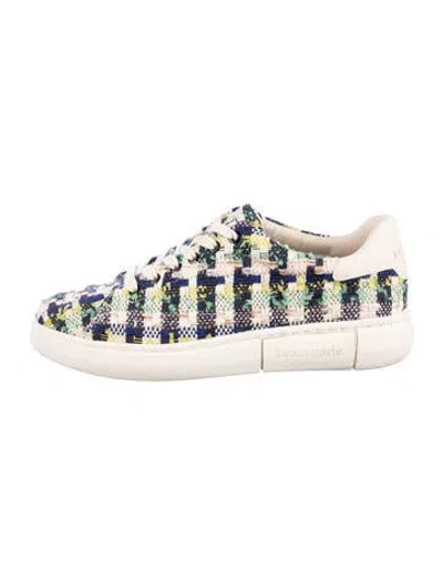 Pre-owned Kate Spade Tweed Printed Sneakers In Multi