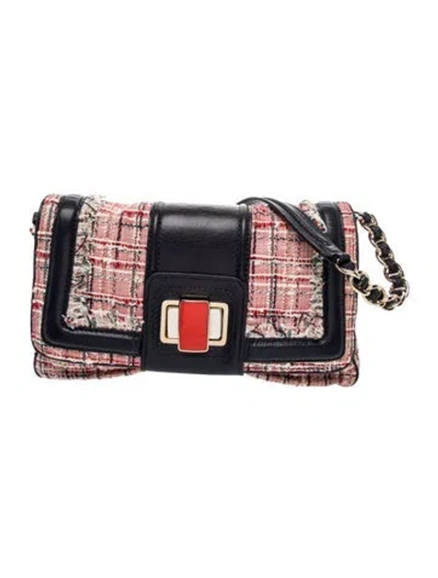 Pre-owned Kate Spade Tweed Shoulder Bag In Blue
