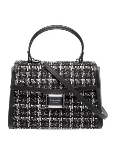 Pre-owned Kate Spade Tweed Top Handle Bag In Black