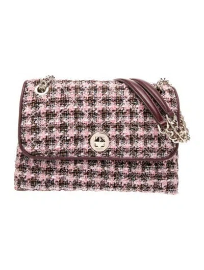 Pre-owned Kate Spade Tweed Top Handle Bag In Pink