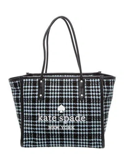 Pre-owned Kate Spade Tweed Tote In Blue