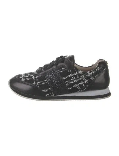 Pre-owned Kate Spade Tweed Tweed Pattern Athletic Sneakers In Black