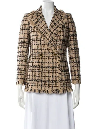 Pre-owned Kate Spade Tweed Tweed Pattern Blazer In Neutral