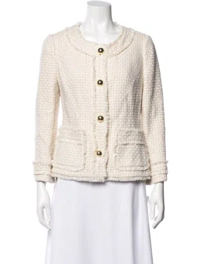 Pre-owned Kate Spade Tweed Tweed Pattern Blazer In Neutrals
