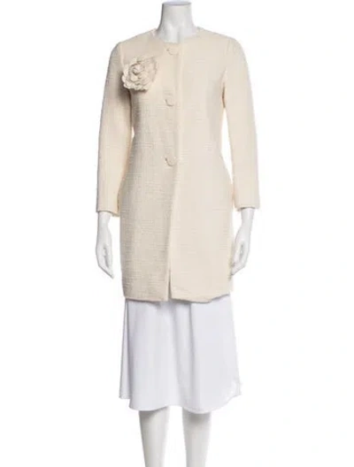 Pre-owned Kate Spade Tweed Tweed Pattern Coat In Neutral