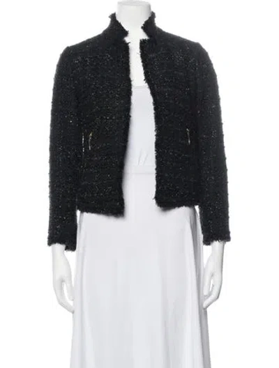 Pre-owned Kate Spade Tweed Tweed Pattern Evening Jacket In Black/metallic