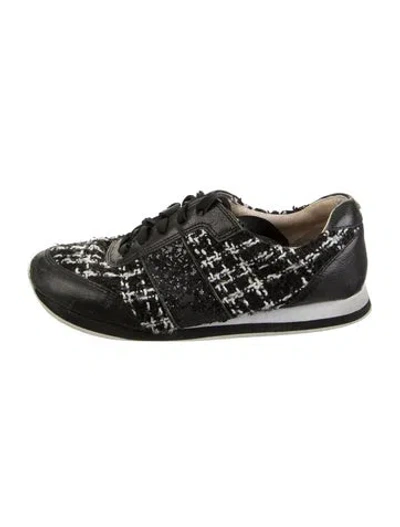 Pre-owned Kate Spade Tweed Tweed Pattern Sneakers In Green