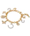 Kate Spade Two-tone Cubic Zirconia Pave Lucky Charm Bracelet In Neutral Mu
