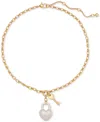 Kate Spade Two-tone Heart Lock & Key Statement Pendant Necklace, 16" + 3" Extender In Silver,gold