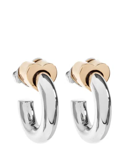 Kate Spade Two-tone Hoop Earrings In Silver