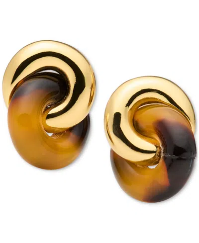 KATE SPADE TWO-TONE INTERLOCK STUD EARRINGS