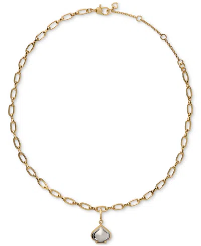 Kate Spade Two-tone One In A Million Sculpted Spade Charm In Silver