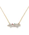 Kate Spade Two-tone Pave Car Mini Pendant Necklace, 16" + 3" Extender In Multi