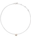 Kate Spade Two-tone Sculpted Spade Mini Pendant Necklace In Metallic