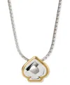 Kate Spade Two-tone Sculpted Spade Mini Pendant Necklace In Metallic