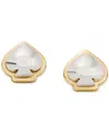 Kate Spade Two-tone Sculpted Spade Mini Stud Earrings In Multi