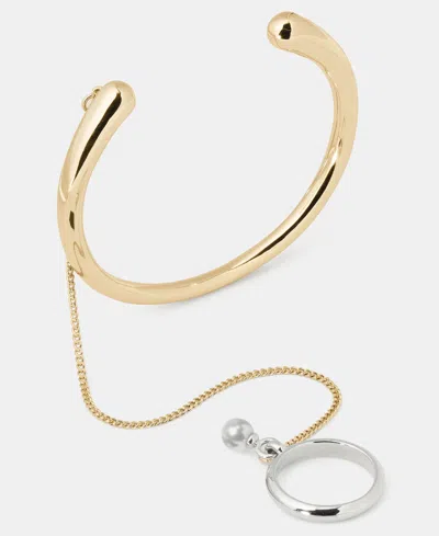 Kate Spade Two-tone Chain Reaction Cuff Bracelet & Ring In White
