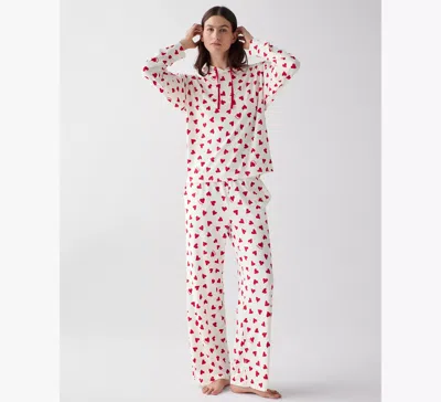 Kate Spade Valentine's Hooded Sleep Set In White