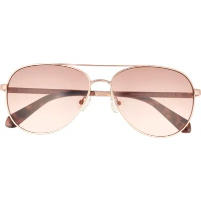 Kate Spade Varese 52mm Gradient Pilot Sunglasses In Rose Gold