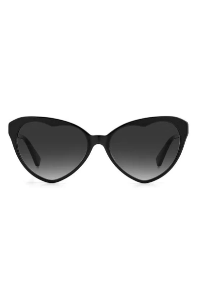 Kate Spade Velmas 57mm Cat Eye Sunglasses In Black/ Dark Grey Sf