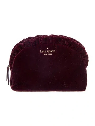 Pre-owned Kate Spade Velvet Evening Bag In Burgundy