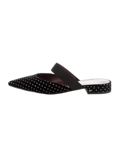 Pre-owned Kate Spade Velvet Printed Slides W/ Tags In Black