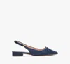 Kate Spade New York Veronica Raffia Slingback Flat In Captain Navy