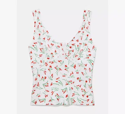 Kate Spade Vibrant Buds Slip Tank In White