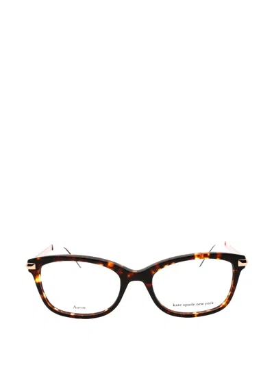 Kate Spade Vicenza Rectangle-frame Glasses In Brown