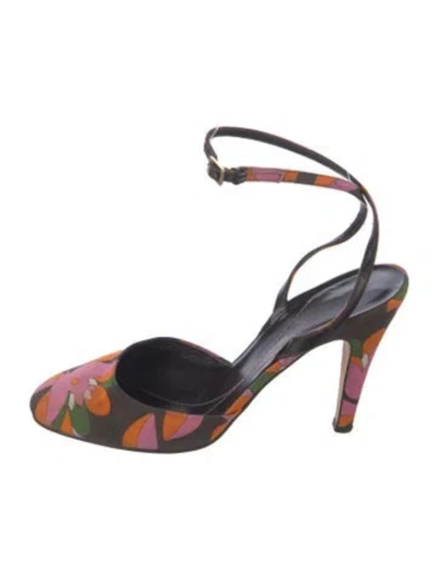 Pre-owned Kate Spade Vintage Floral Print Pumps In Brown
