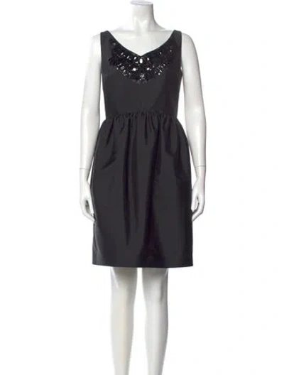 Pre-owned Kate Spade V-neck Knee-length Dress In Black