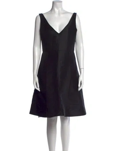 Pre-owned Kate Spade V-neck Knee-length Dress In Black