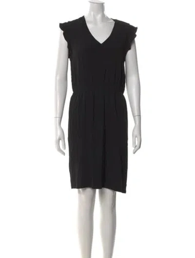 Pre-owned Kate Spade V-neck Knee-length Dress In Black
