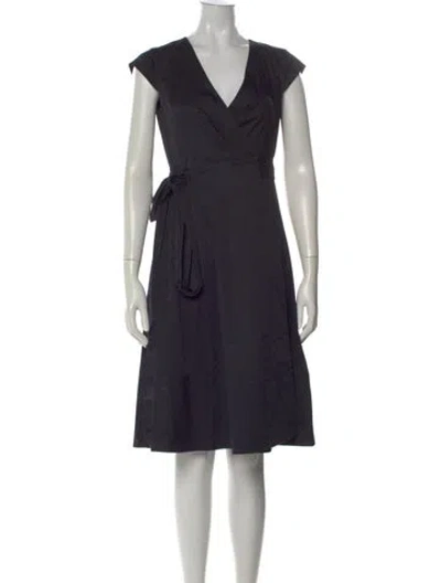 Pre-owned Kate Spade V-neck Knee-length Dress In Black