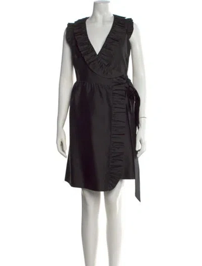 Pre-owned Kate Spade V-neck Knee-length Dress In Black