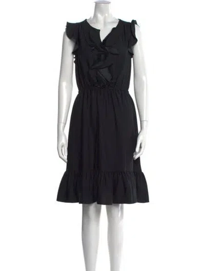 Pre-owned Kate Spade V-neck Knee-length Dress In Black