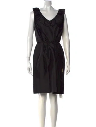 Pre-owned Kate Spade V-neck Knee-length Dress In Black
