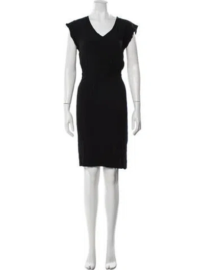 Pre-owned Kate Spade V-neck Knee-length Dress In Black