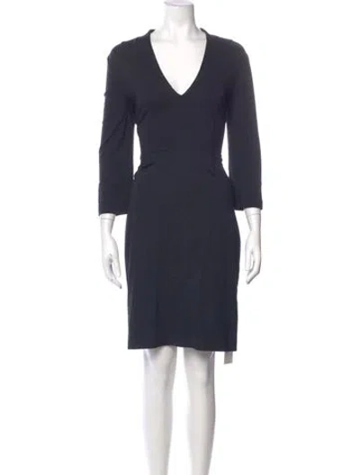 Pre-owned Kate Spade V-neck Knee-length Dress In Blue