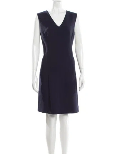 Pre-owned Kate Spade V-neck Knee-length Dress In Blue