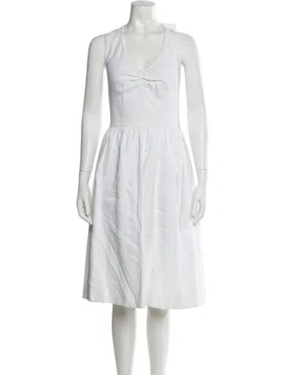 Pre-owned Kate Spade V-neck Knee-length Dress In Blue