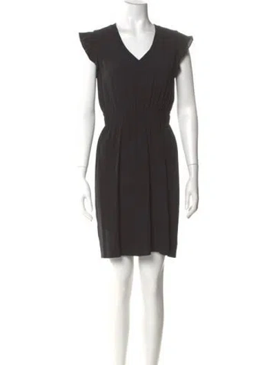 Pre-owned Kate Spade V-neck Knee-length Dress In Gray