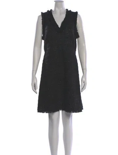 Pre-owned Kate Spade V-neck Knee-length Dress In Gray
