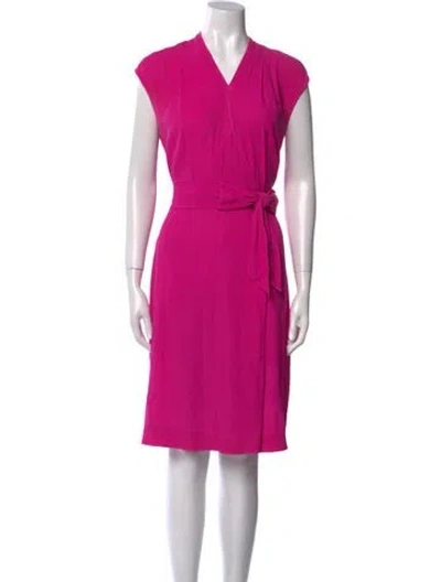 Pre-owned Kate Spade V-neck Knee-length Dress In Pink