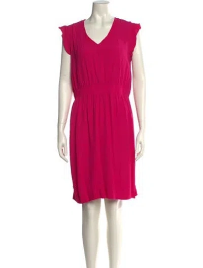 Pre-owned Kate Spade V-neck Knee-length Dress In Pink