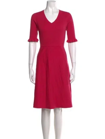 Pre-owned Kate Spade V-neck Knee-length Dress In Pink
