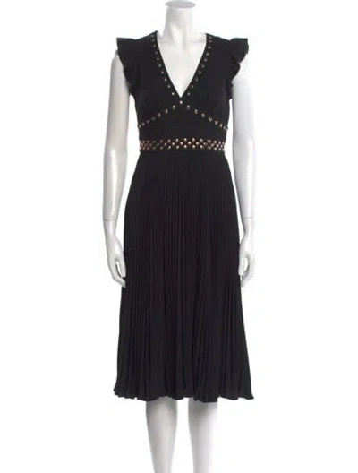 Pre-owned Kate Spade V-neck Knee-length Dress W/ Tags In Black
