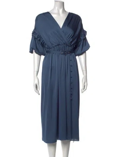 Pre-owned Kate Spade V-neck Long Dress W/ Tags In Blue