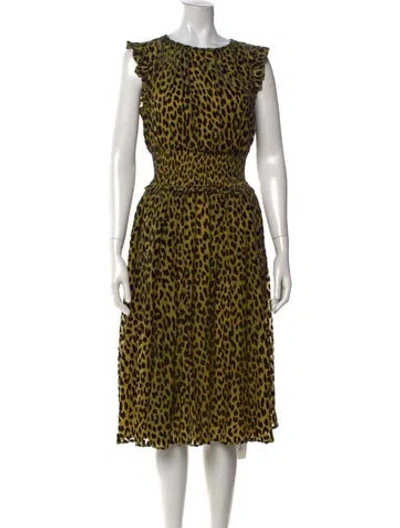 Pre-owned Kate Spade V-neck Midi Length Dress In Black